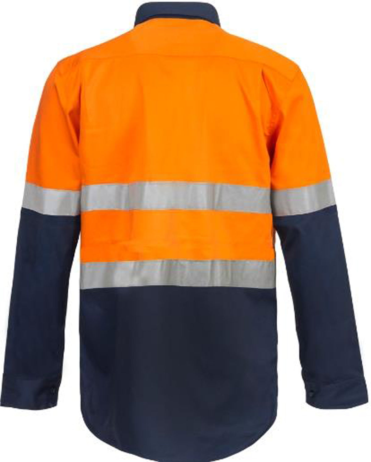 Hi Vis Closed Front Cotton Drill Reflective Shirt With Semi Gusset Sleeves - view