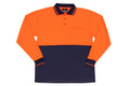 Hi Vis Long Sleeve Polo - Orange/Navy - Front