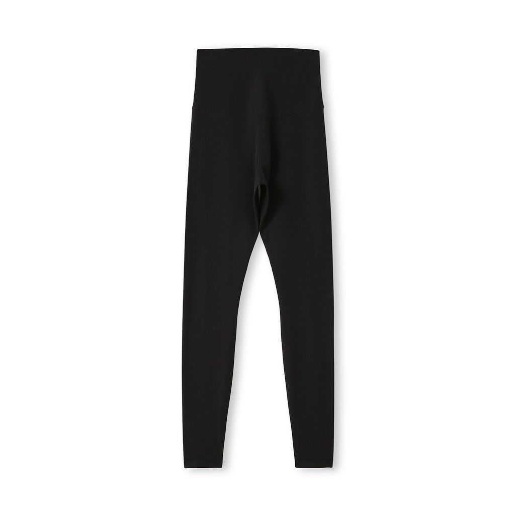 Womens High Rise full length leggings - Black - Back