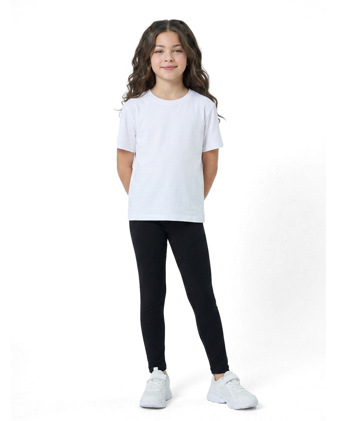 Girl's Cotton Spandex Leggings - view
