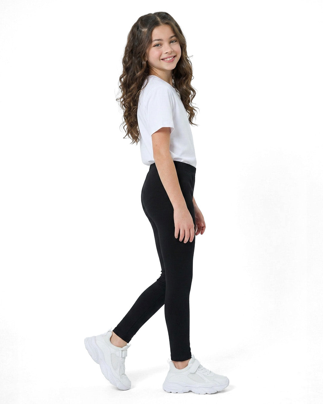 Girl's Cotton Spandex Leggings - view