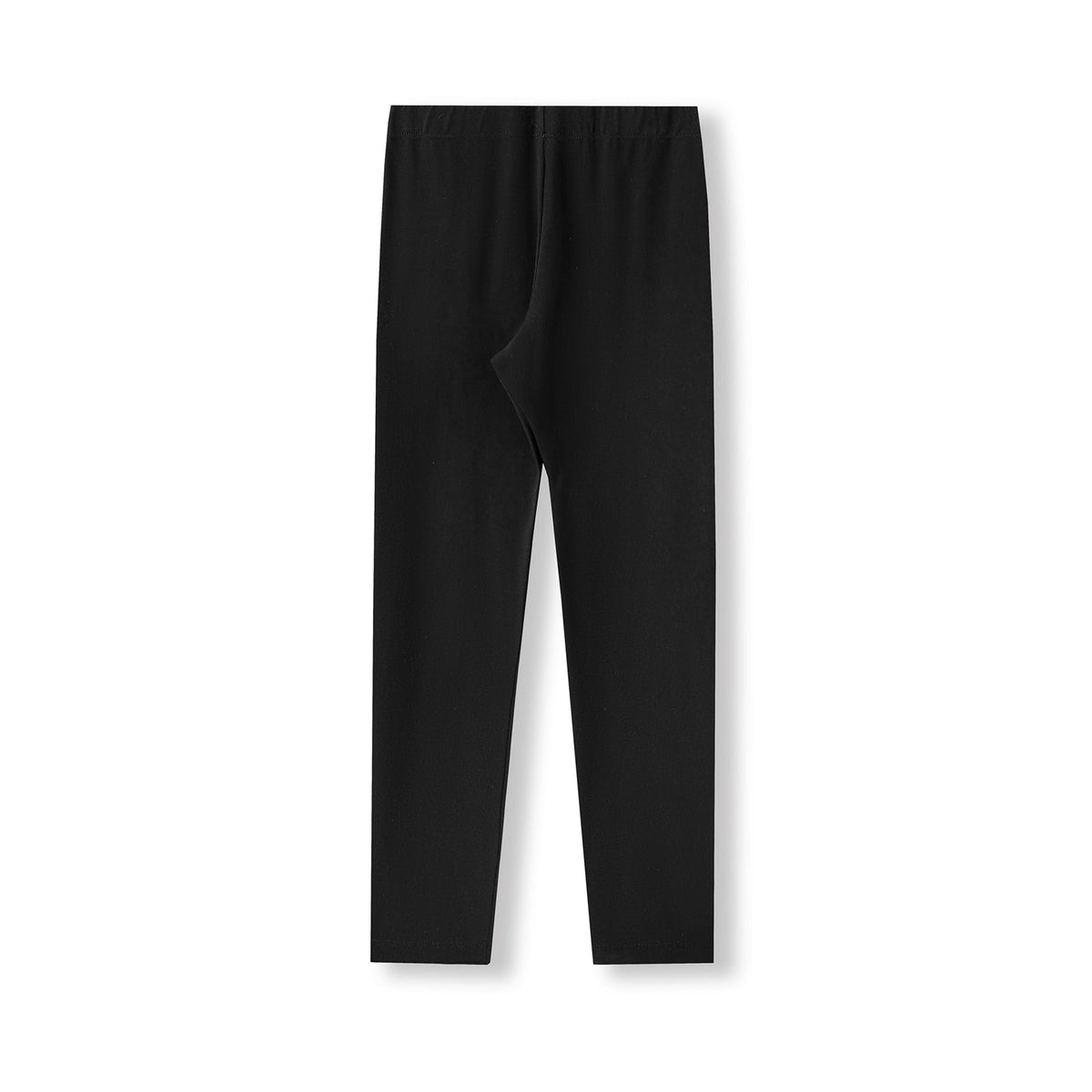 Girl's Cotton Spandex Leggings - Black - Back