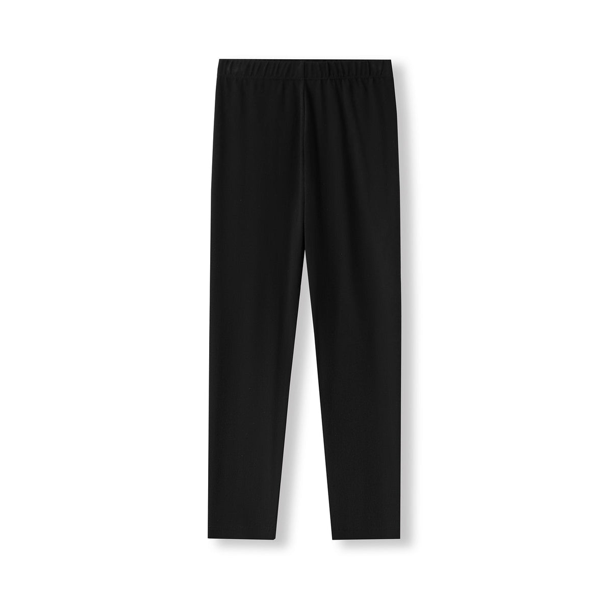 Girl's Cotton Spandex Leggings - Black - Front