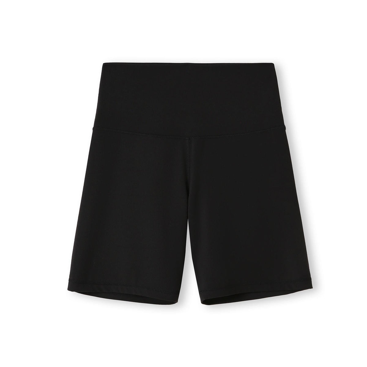 Womens High Rise Legging Shorts - Black - Front