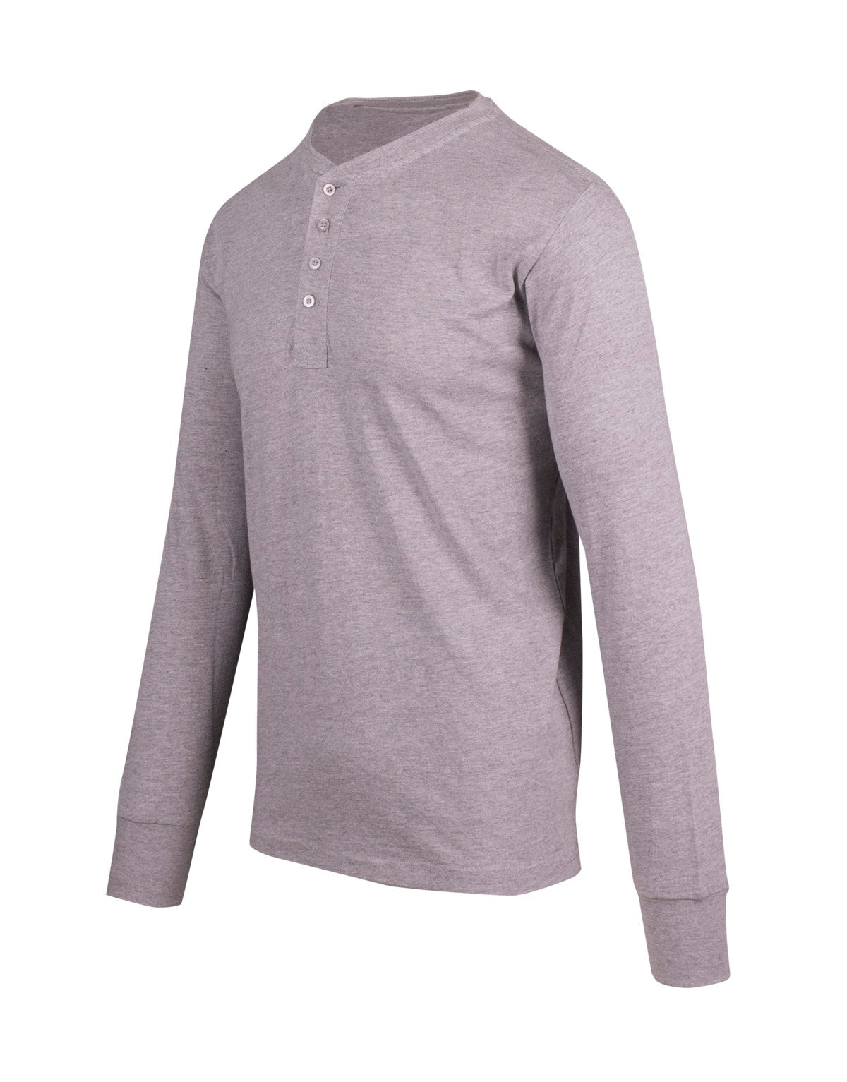 Men's Henley L/S T-shirt - Grey Marl - Side