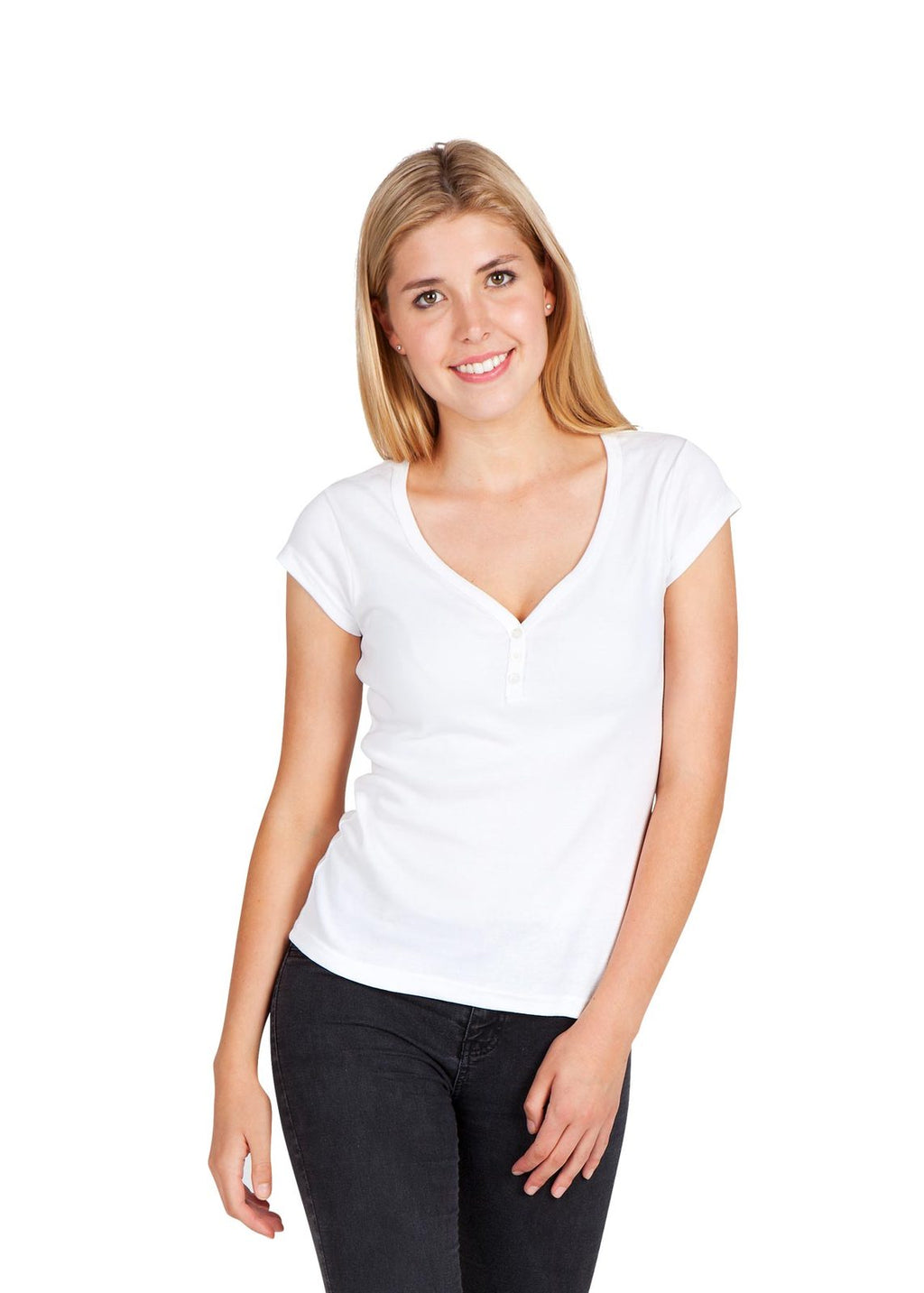 Women's Henley T-shirt - view