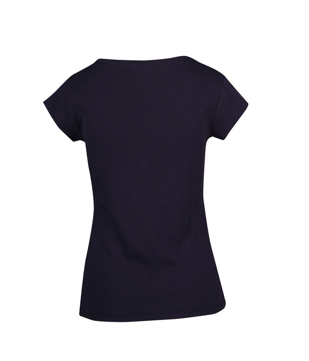 Women's Henley T-shirt - Navy Blue - Back