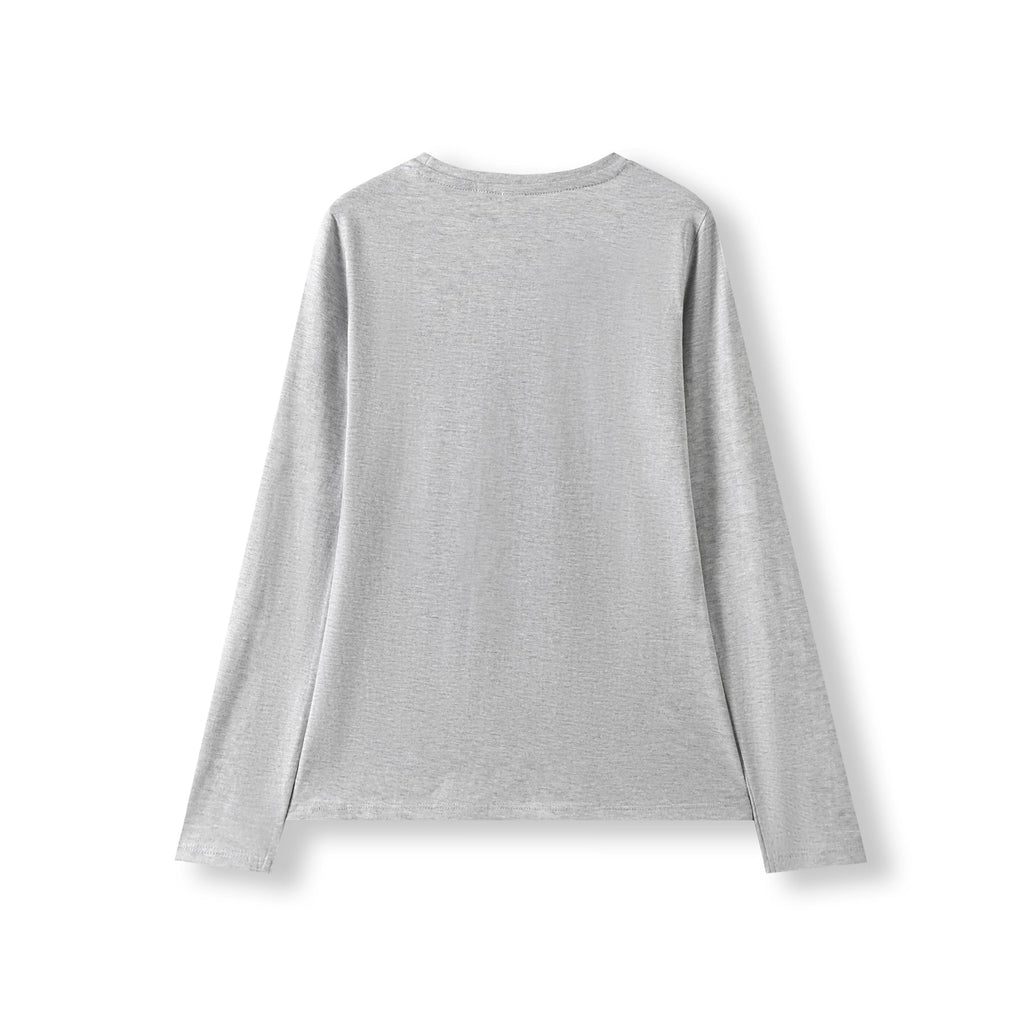 Women's Long Sleeve T-shirt - Grey Marl - Back