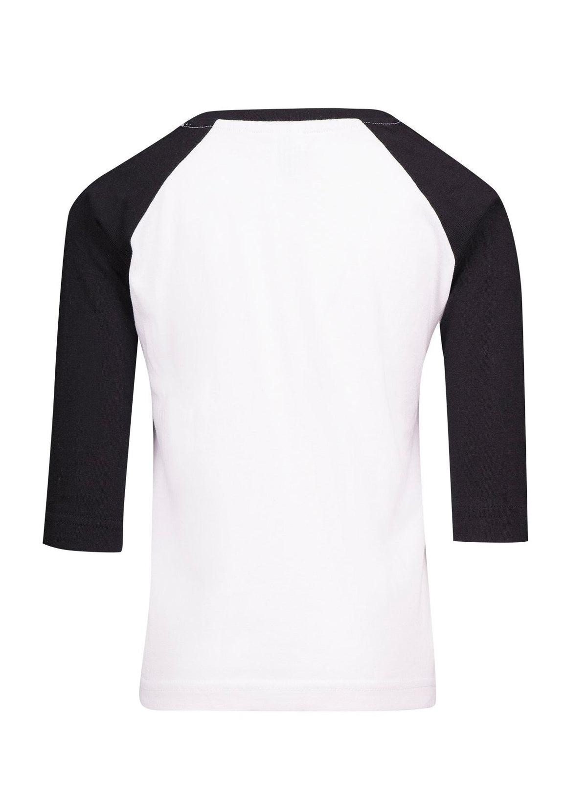 Kids 3/4 Raglan Sleeve T-shirt - White/Black - Back