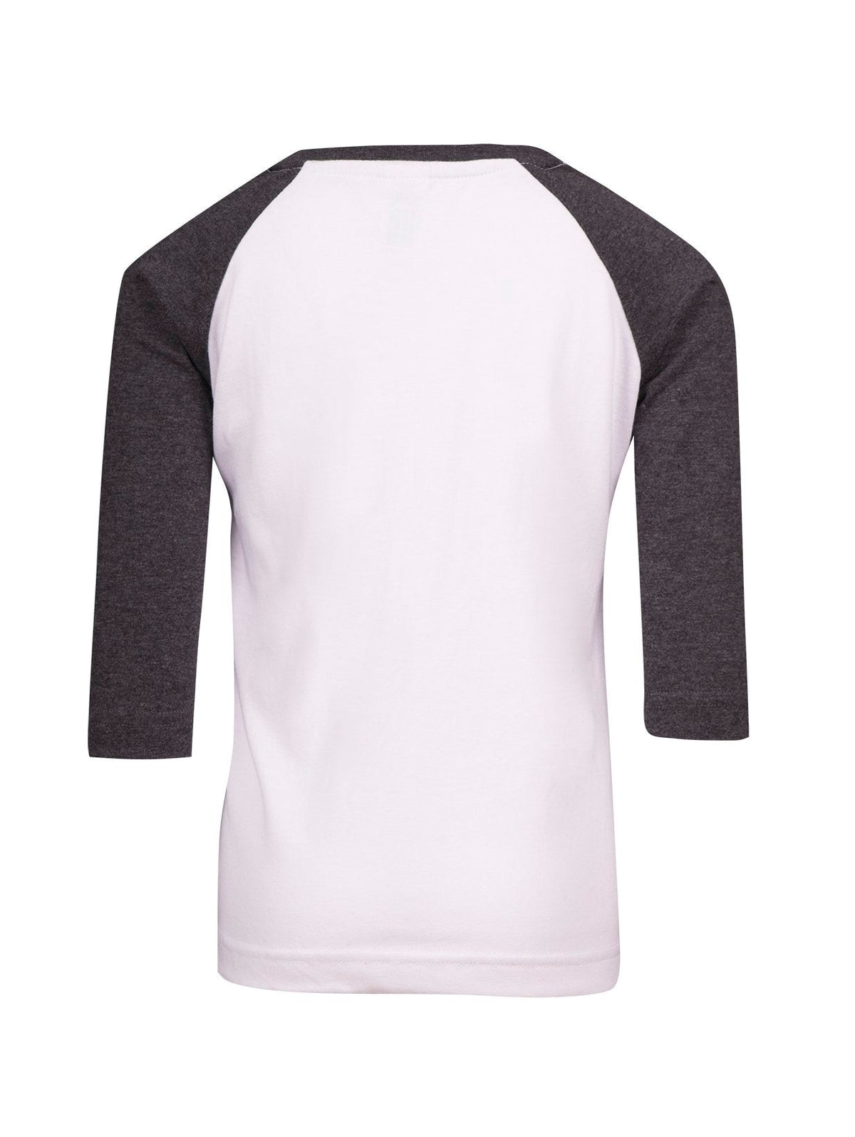 Kids 3/4 Raglan Sleeve T-shirt - White/Dark Marl - Back