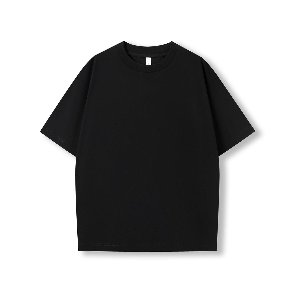 Unisex oversized Heavyweight organic Cotton Tshirt - Black - Front