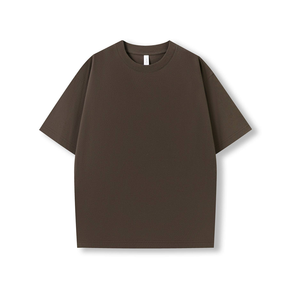 Unisex oversized Heavyweight organic Cotton Tshirt - Brown - Front