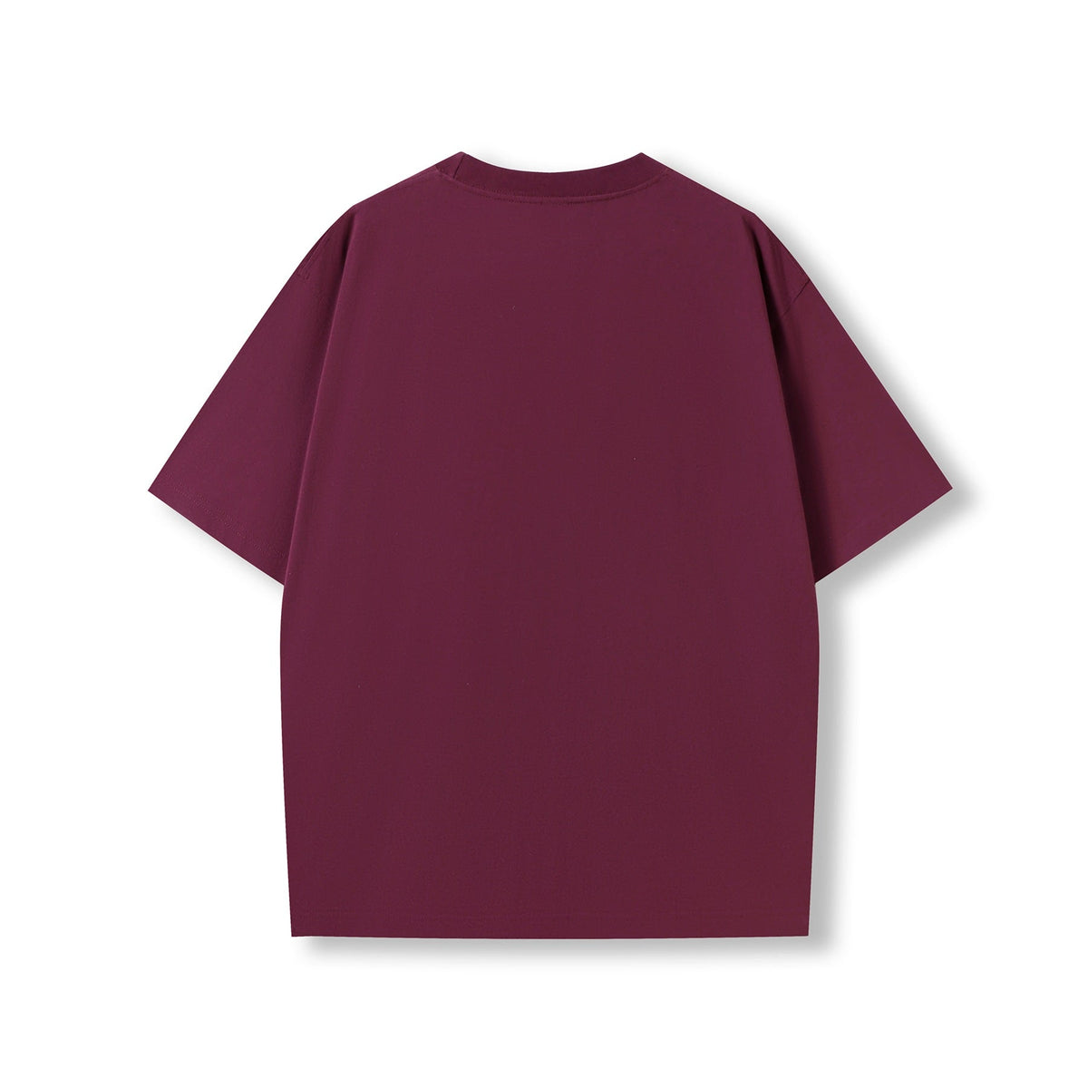 Unisex oversized Heavyweight organic Cotton Tshirt - Burgundy - Back