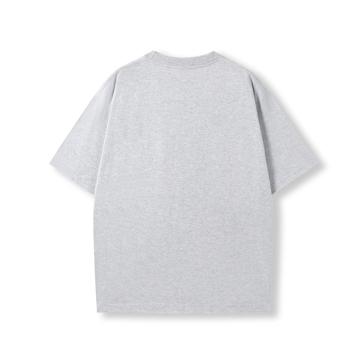 Unisex oversized Heavyweight organic Cotton Tshirt - Grey Marl - Back