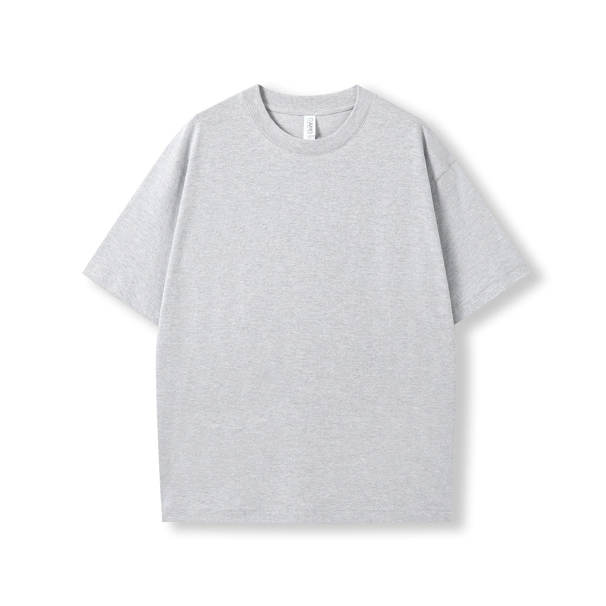 Unisex oversized Heavyweight organic Cotton Tshirt - Grey Marl - Front