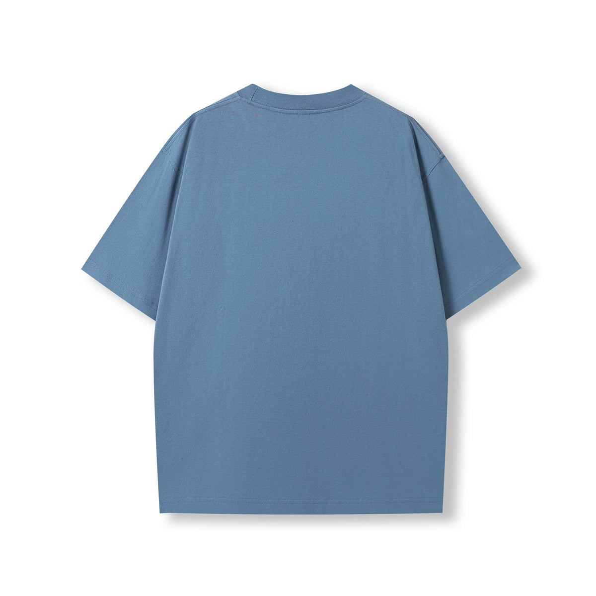 Unisex oversized Heavyweight organic Cotton Tshirt - Misty Blue - Back