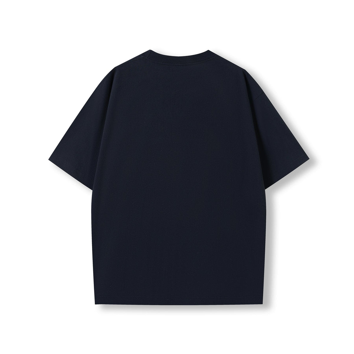 Unisex oversized Heavyweight organic Cotton Tshirt - Navy Blue - Back