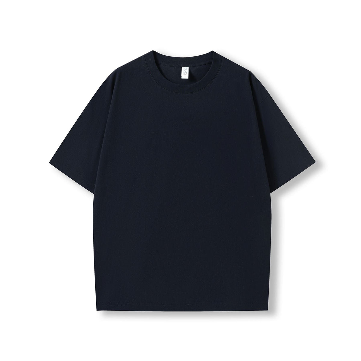 Unisex oversized Heavyweight organic Cotton Tshirt - Navy Blue - Front