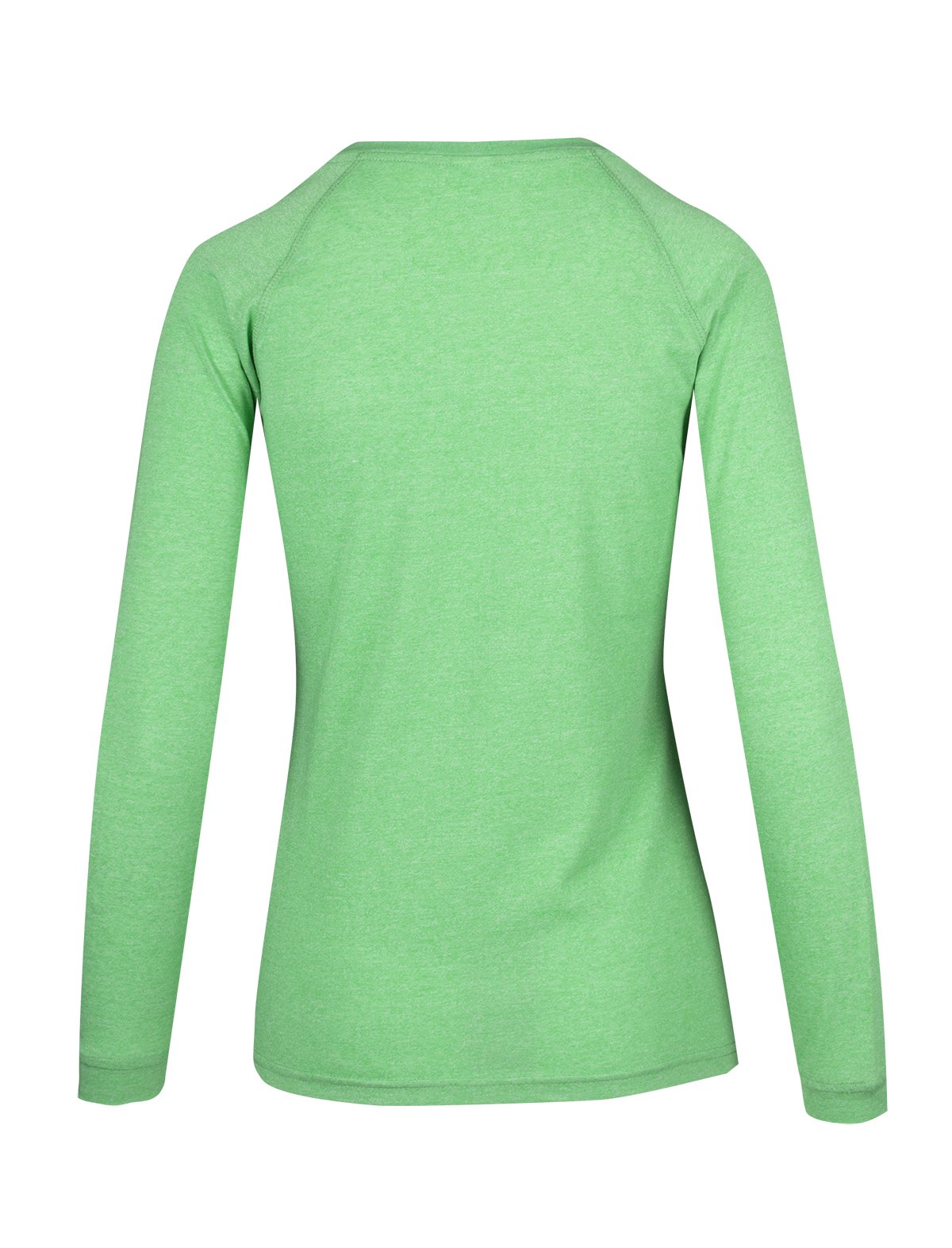 Womens Greatness Heather Long Sleeve T-shirt - Emerald Green Heather - Back