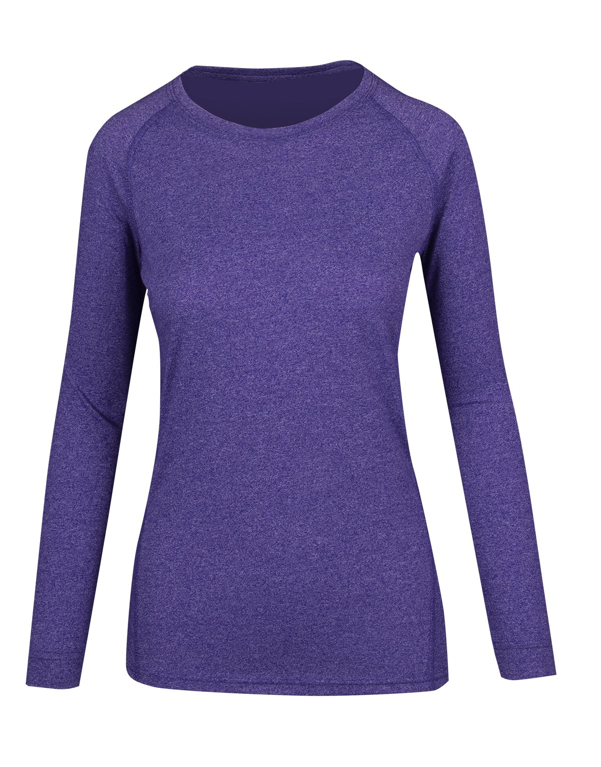 Womens Greatness Heather Long Sleeve T-shirt - Grape Heather - Front