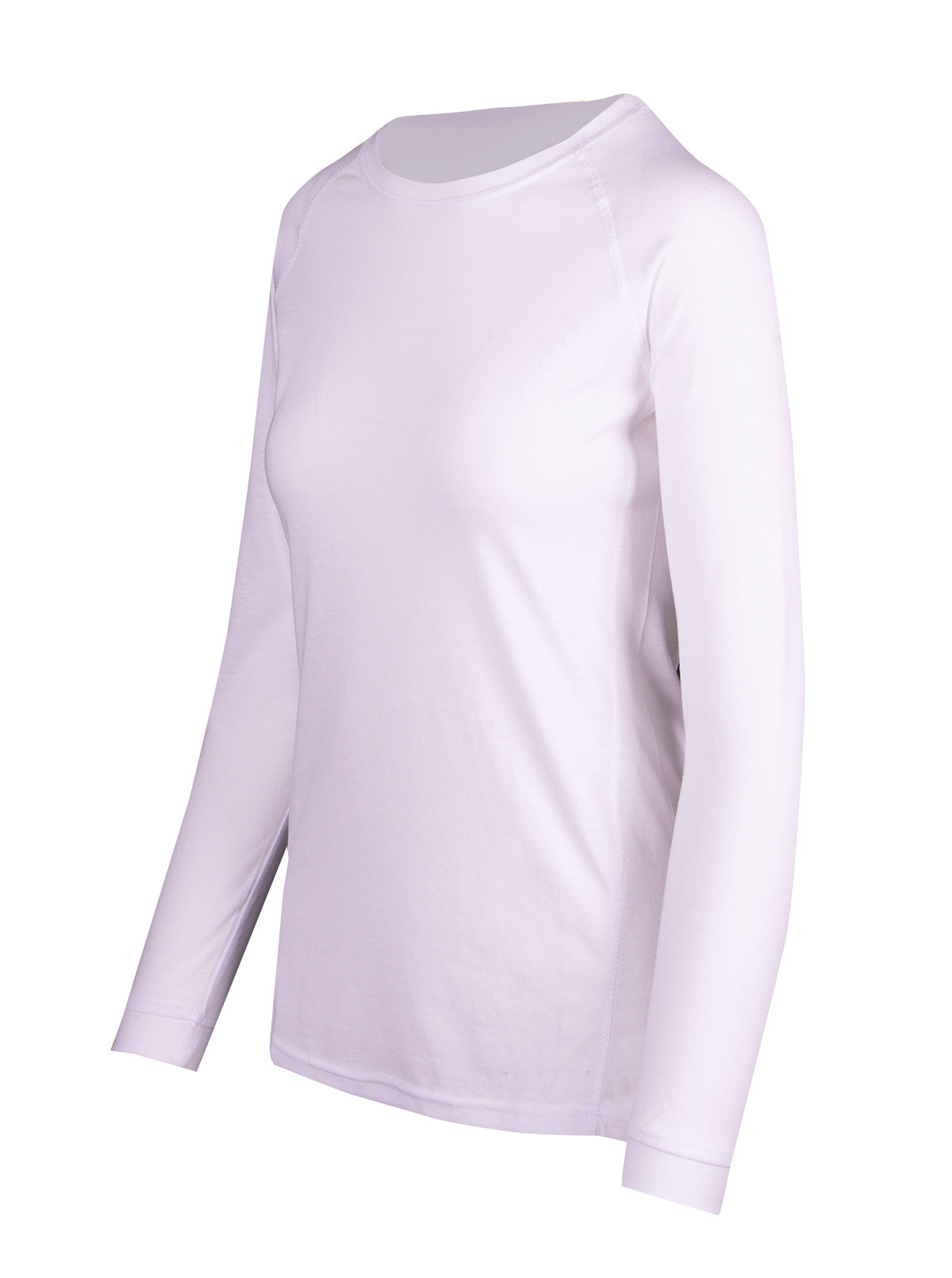 Womens Greatness Heather Long Sleeve T-shirt - White - Side