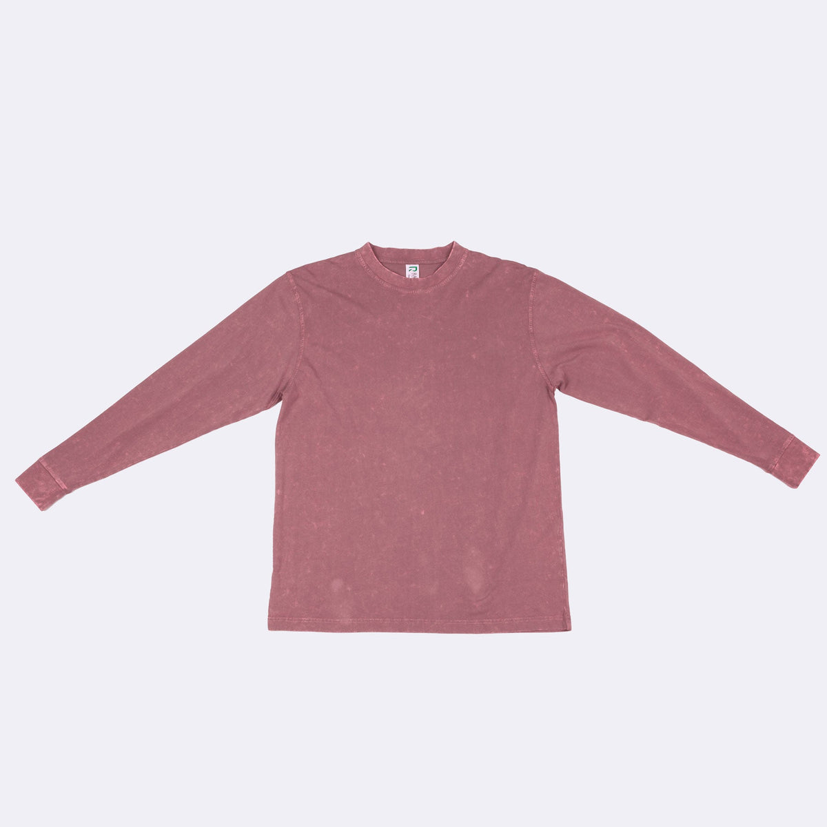 Men's / Unisex Stone Wash Long Sleeve T-shirt - Mauve - Front