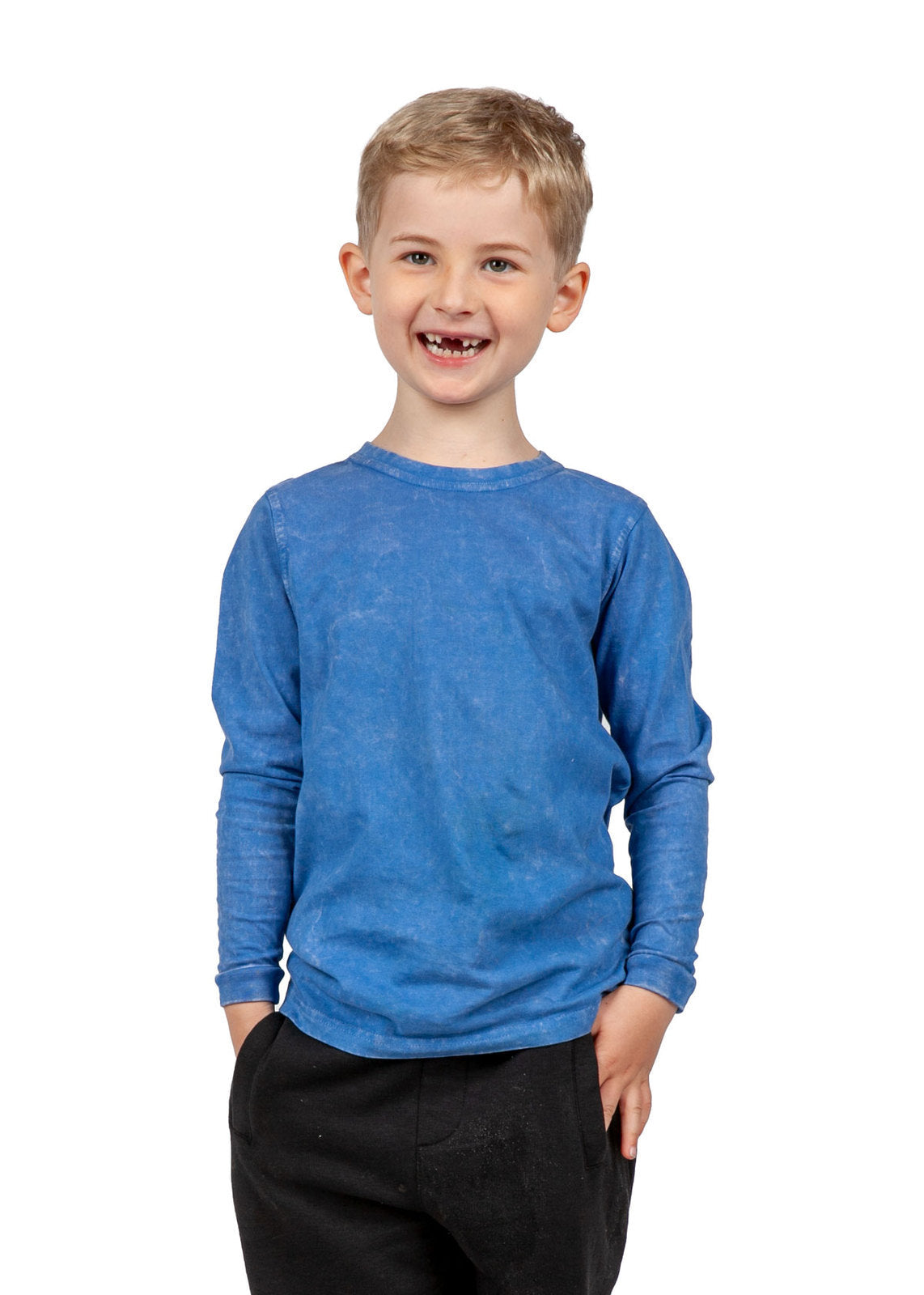 Kid's Stone Wash Long Sleeve T-shirt - view
