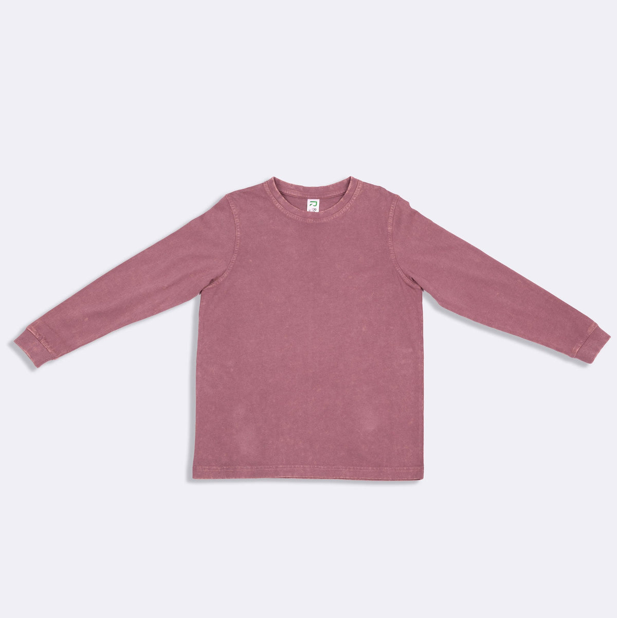 Kid's Stone Wash Long Sleeve T-shirt - Mauve - Front