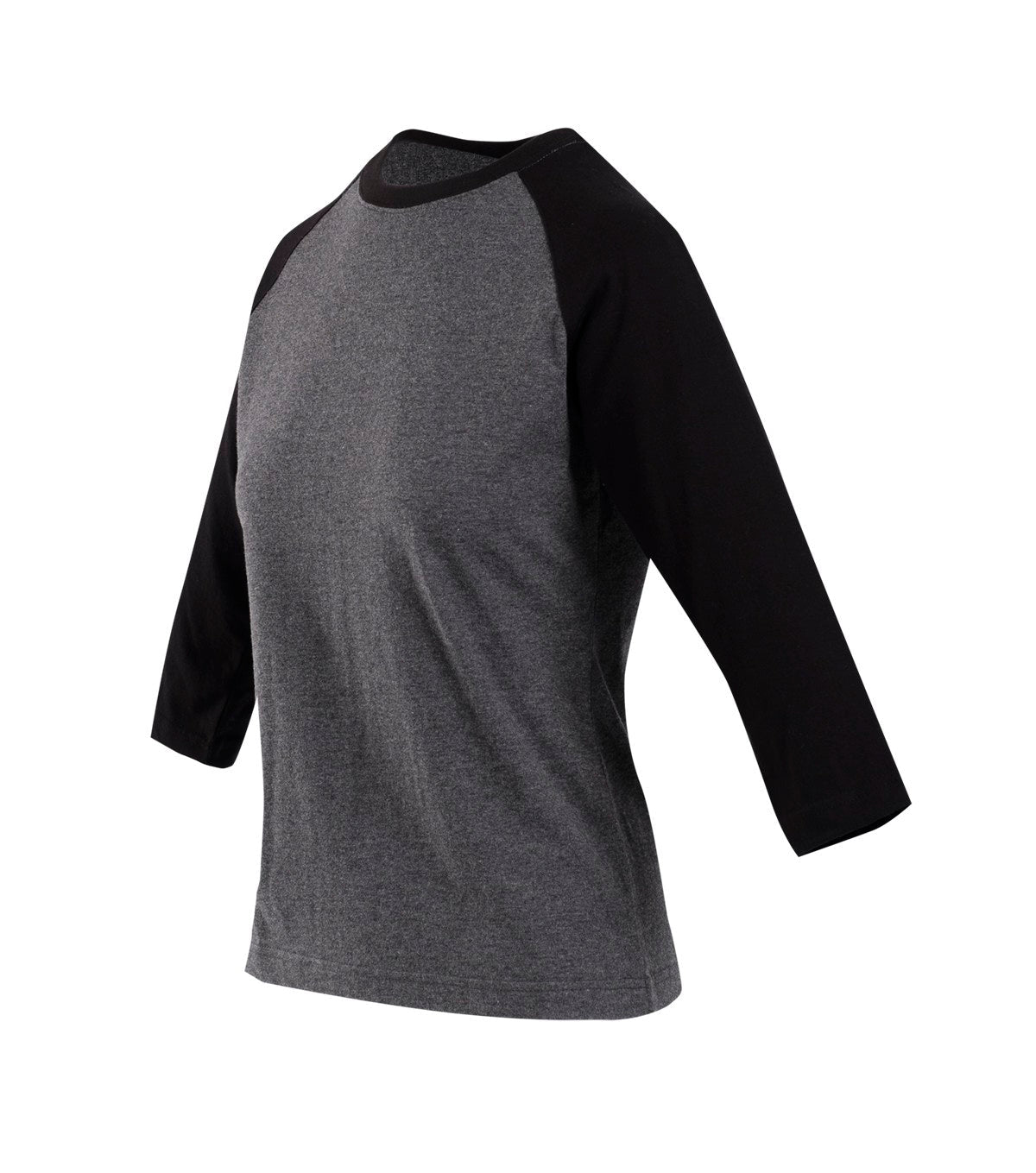 Women's 3/4 Sleeve Raglan T-shirt - Dark Marl/Black - Side