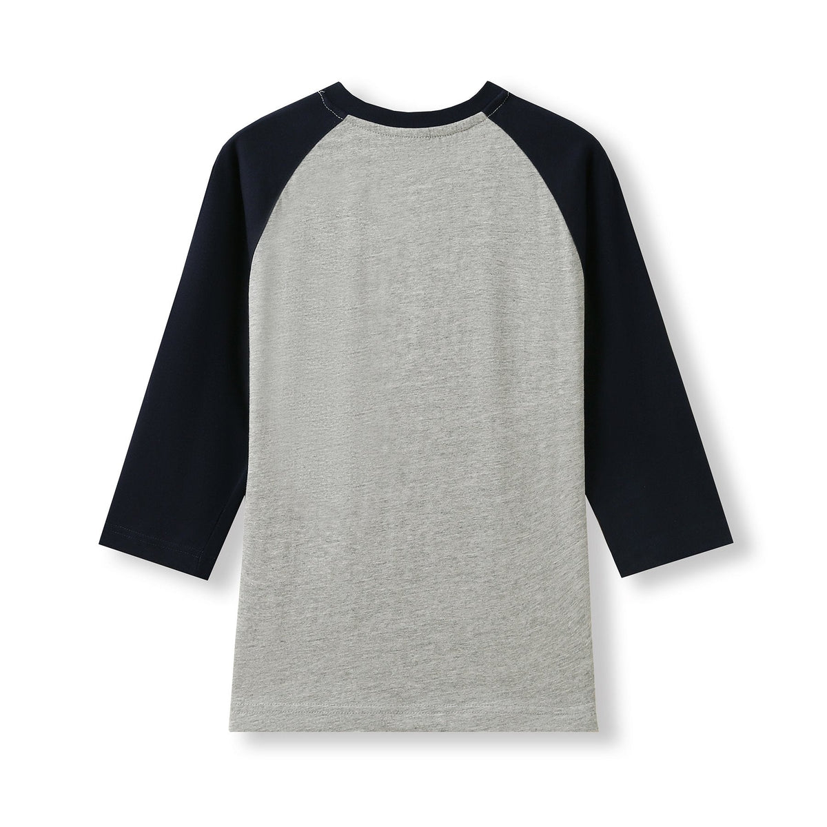 Women's 3/4 Sleeve Raglan T-shirt - Grey Marl/Navy - Back