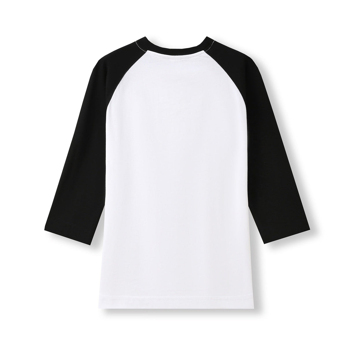 Women's 3/4 Sleeve Raglan T-shirt - White/Black - Back