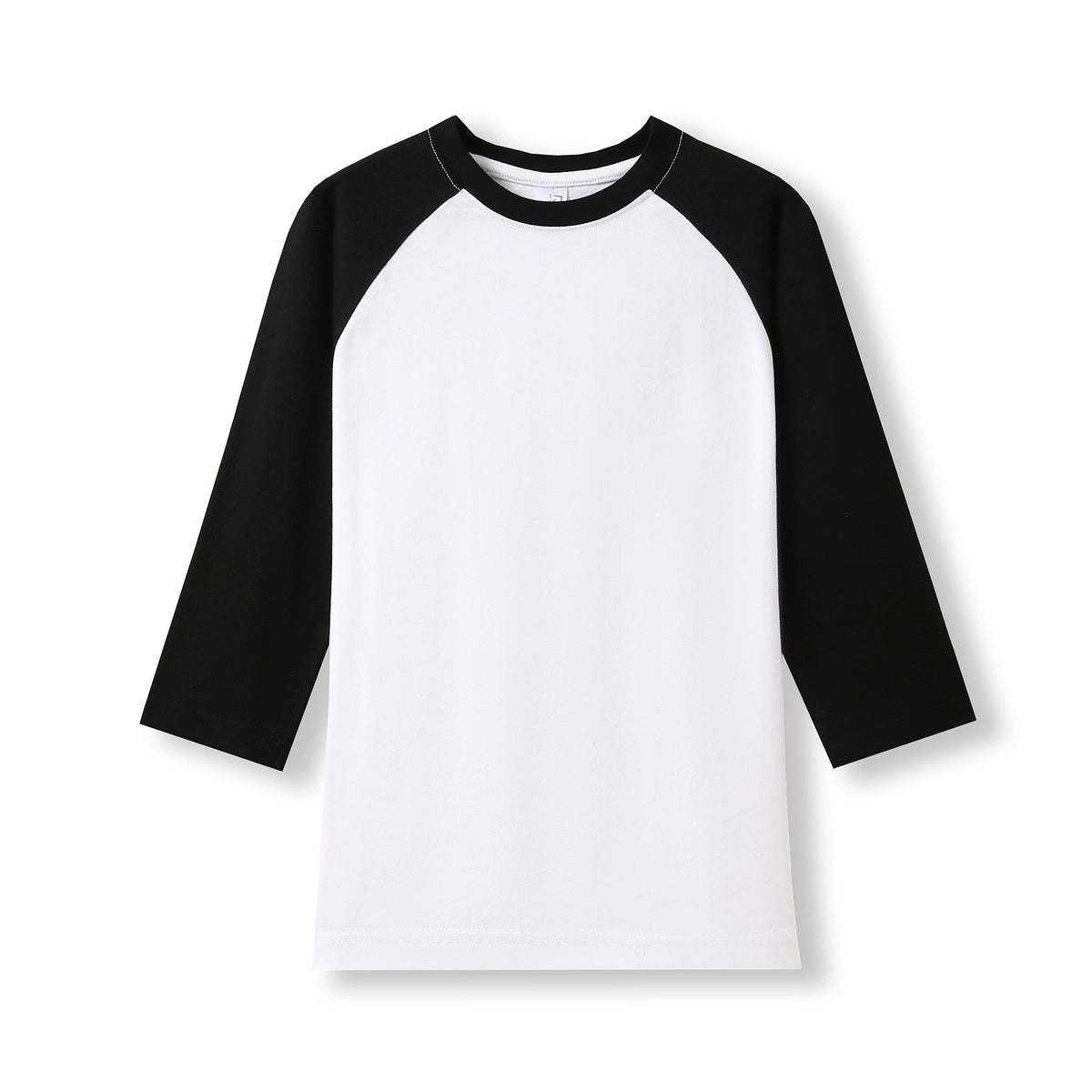 Women's 3/4 Sleeve Raglan T-shirt - White/Black - Front