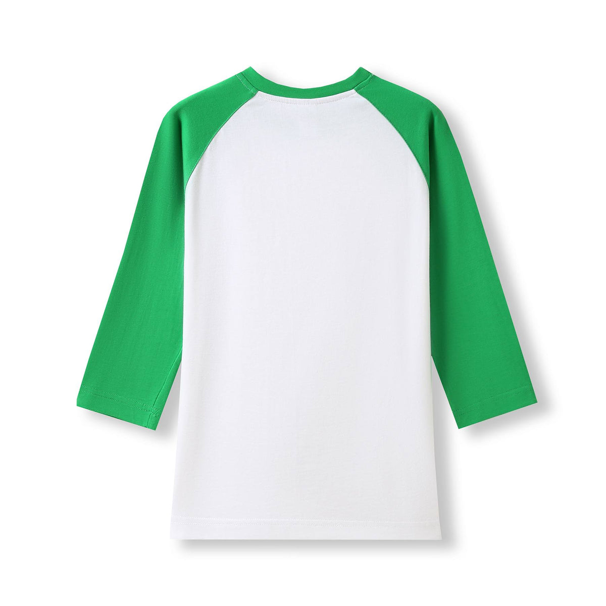 Women's 3/4 Sleeve Raglan T-shirt - White/Emerald Green - Back