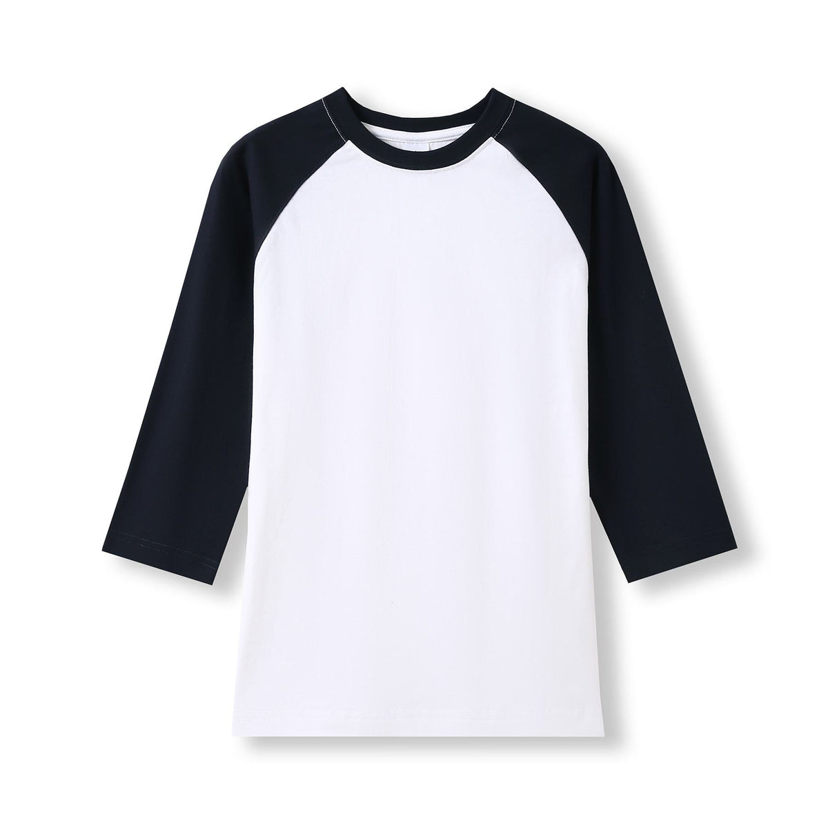 Women's 3/4 Sleeve Raglan T-shirt - White/Navy - Front