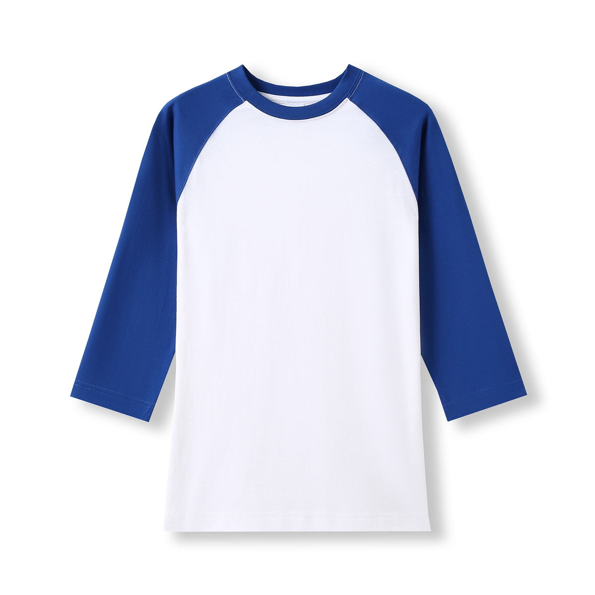 Women's 3/4 Sleeve Raglan T-shirt - White/Royal - Front