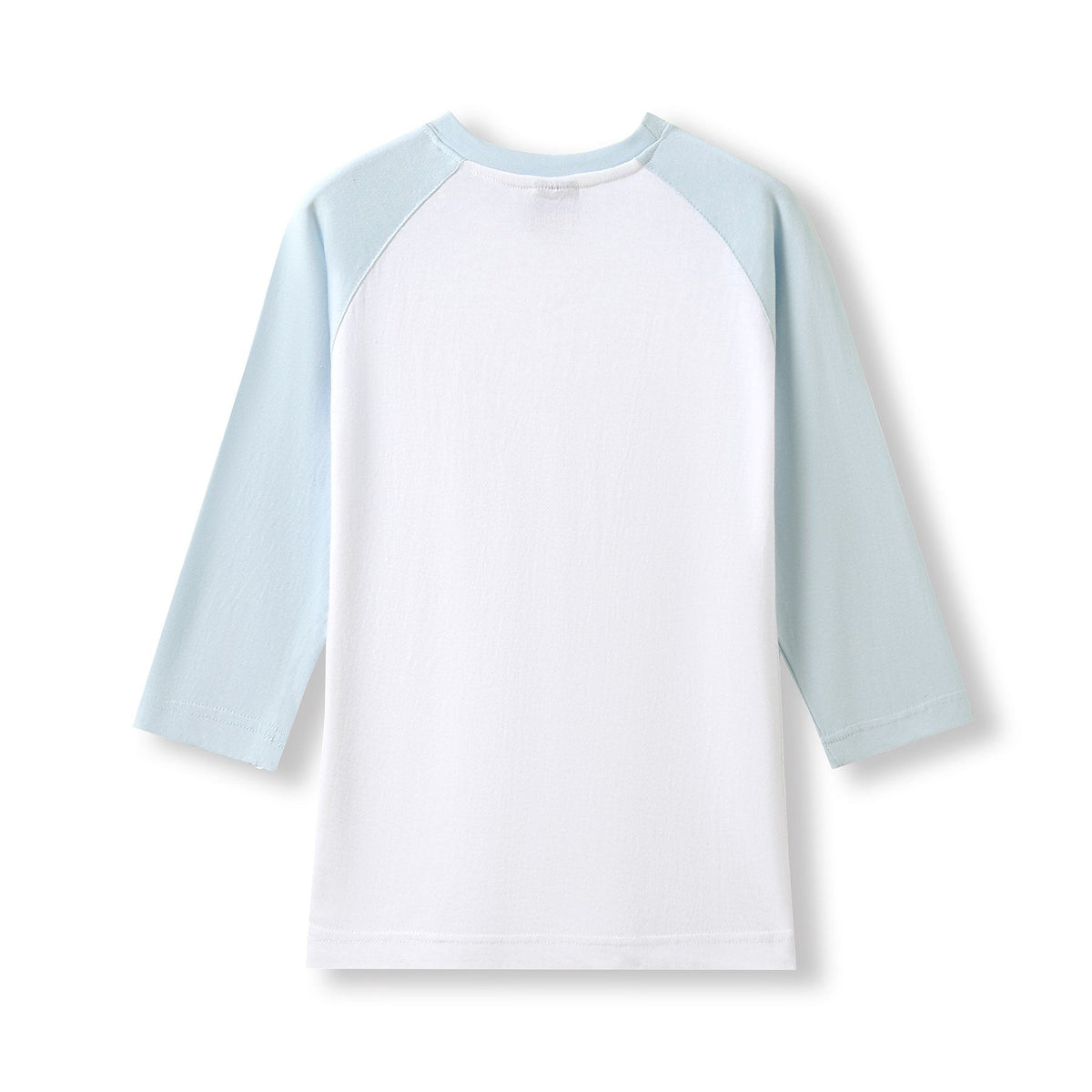 Women's 3/4 Sleeve Raglan T-shirt - White/Surf Blue - Back
