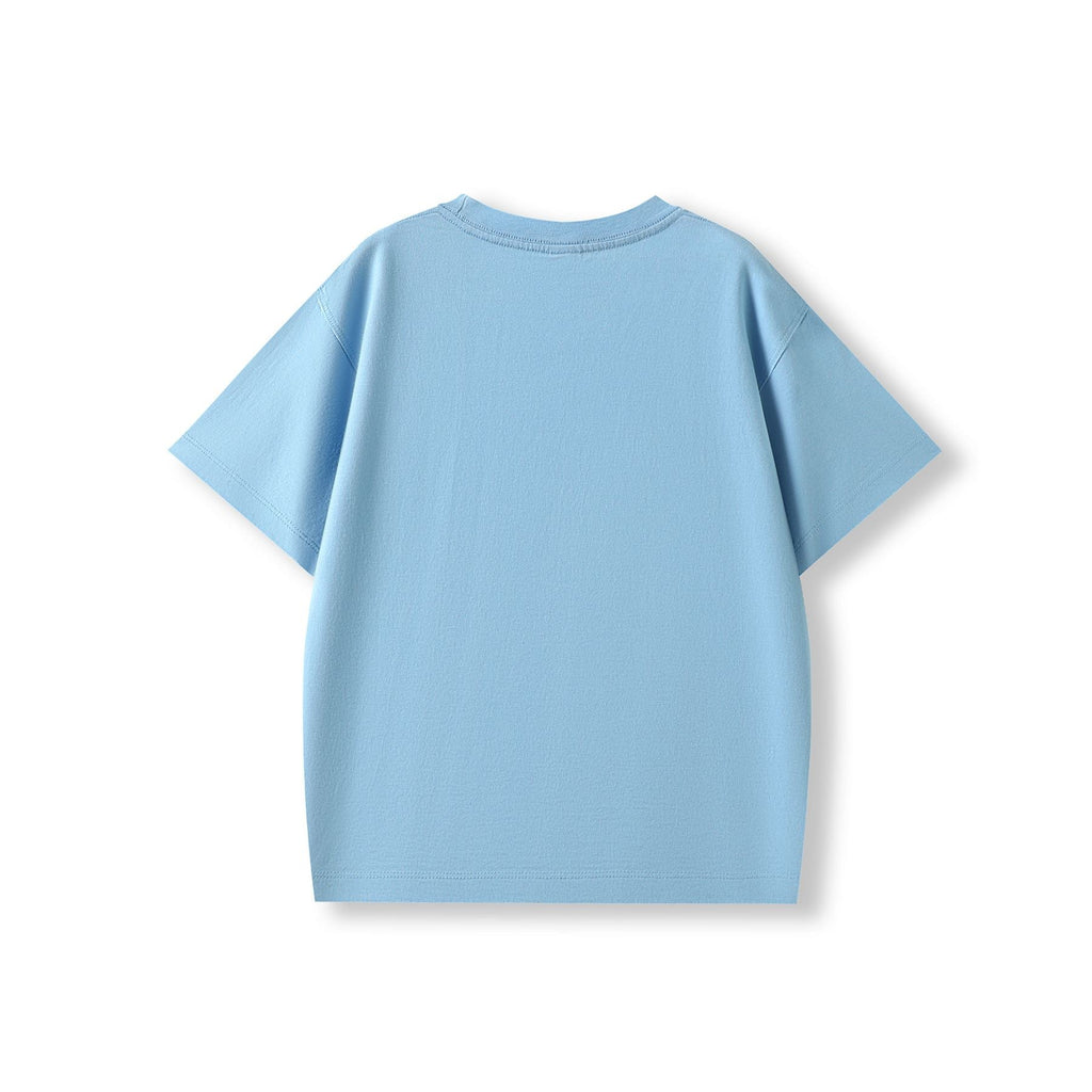 Kid's 200GSM 100% Organic Cotton Faded Tshirt - Sky Blue Faded - Back