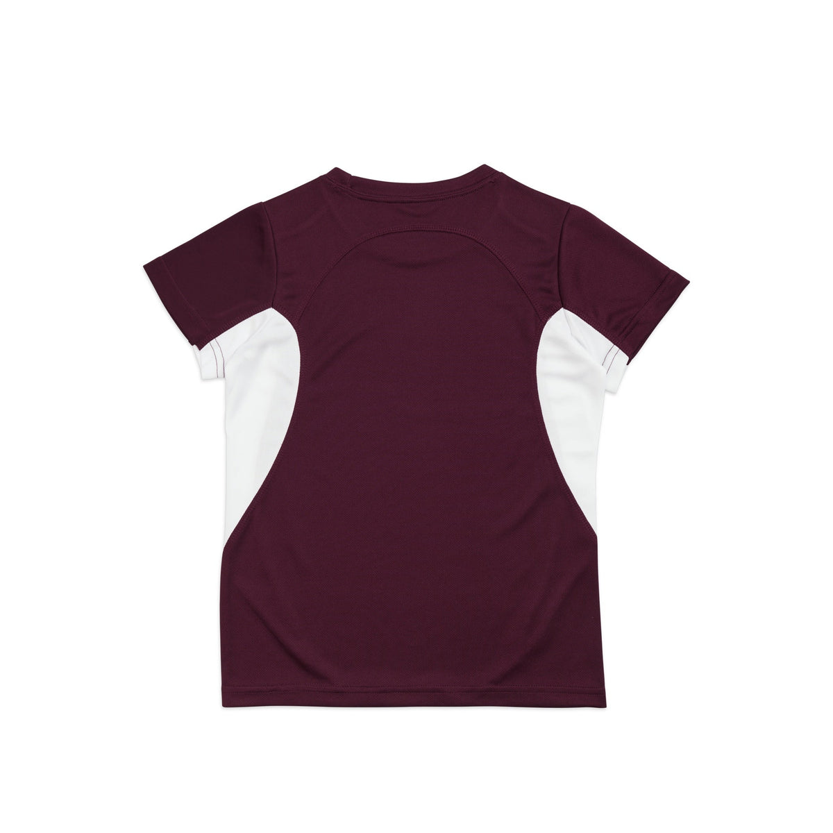 Kids Accelerator Cool-Dry T-shirt - Maroon/White - Back