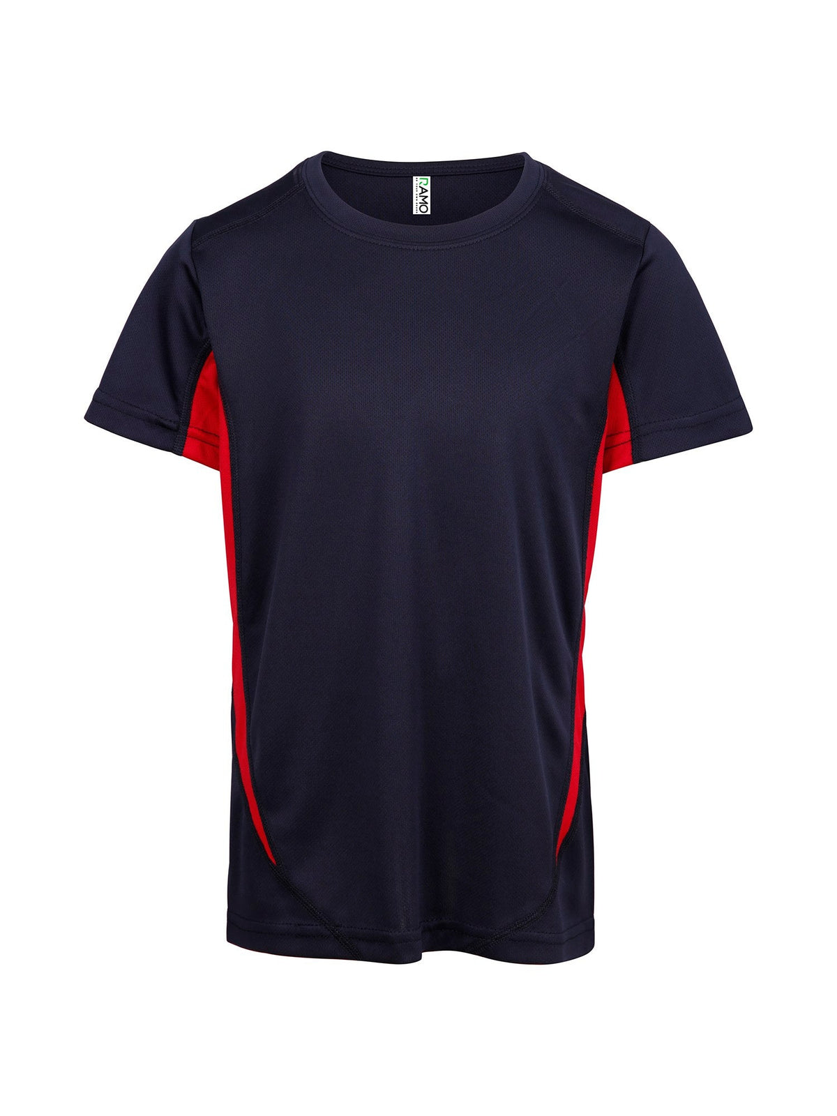 Kids Accelerator Cool-Dry T-shirt - Navy/Red - Front