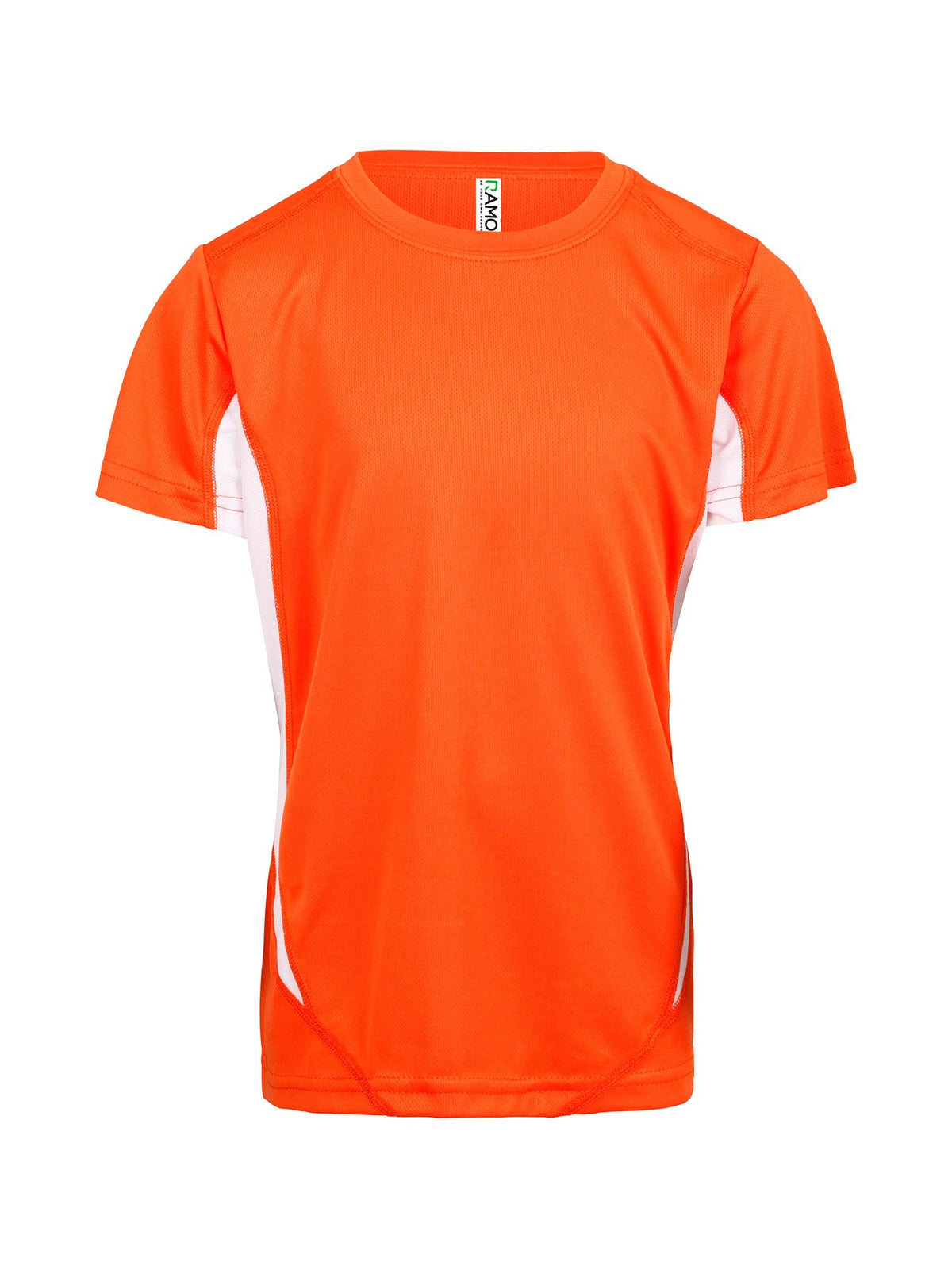Kids Accelerator Cool-Dry T-shirt - Orange/White - Front