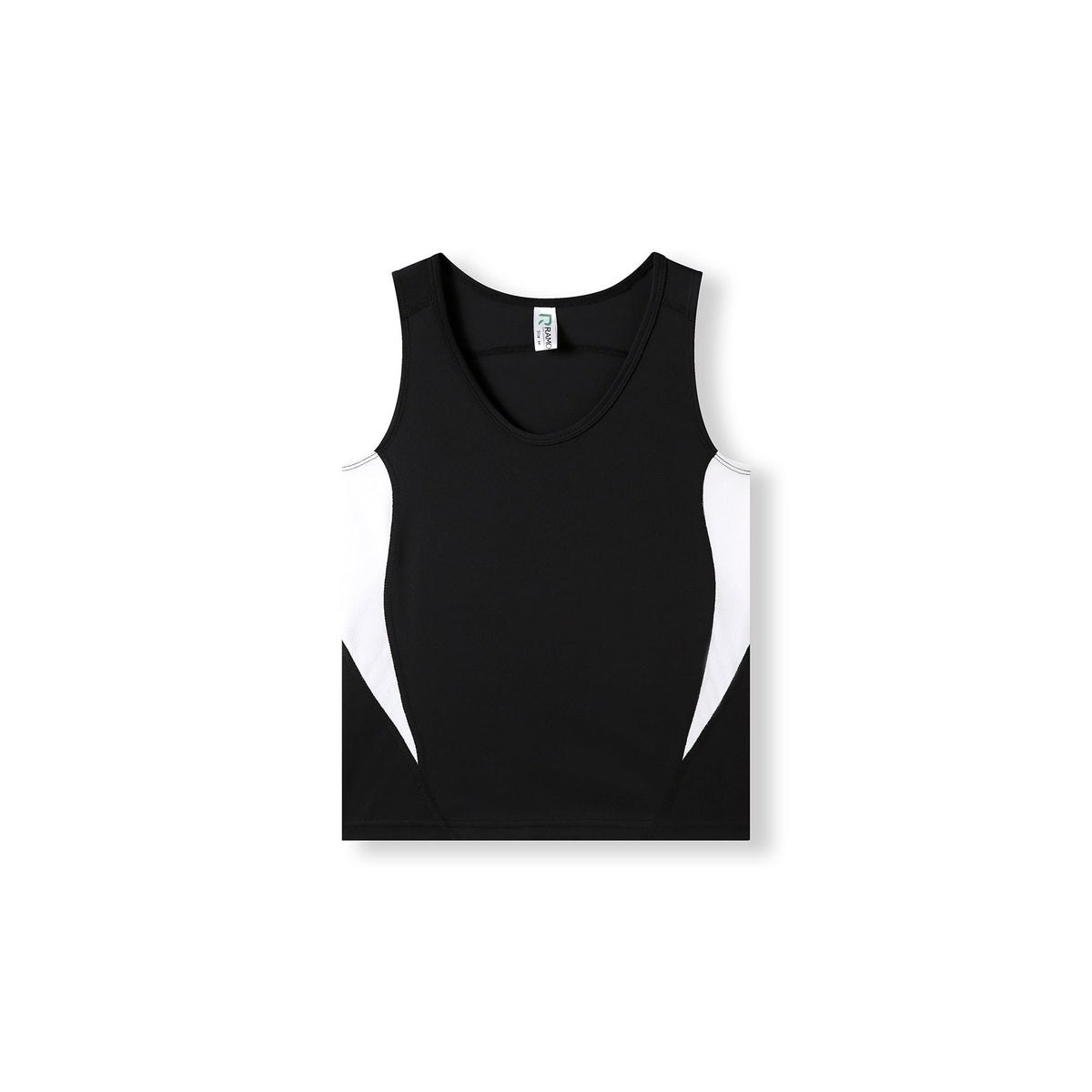 Kids Accelerator Cool-Dry Singlet - Black/White - Front