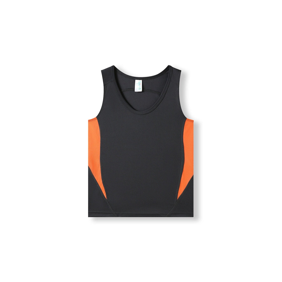 Kids Accelerator Cool-Dry Singlet - Charcoal/Orange - Front