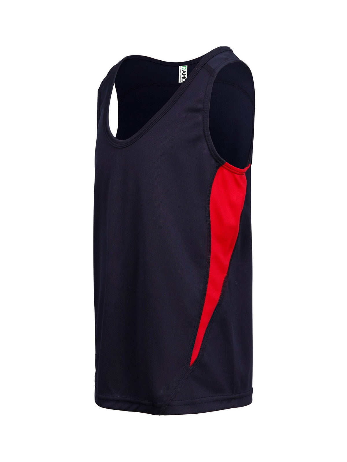 Kids Accelerator Cool-Dry Singlet - Navy/Red - Side