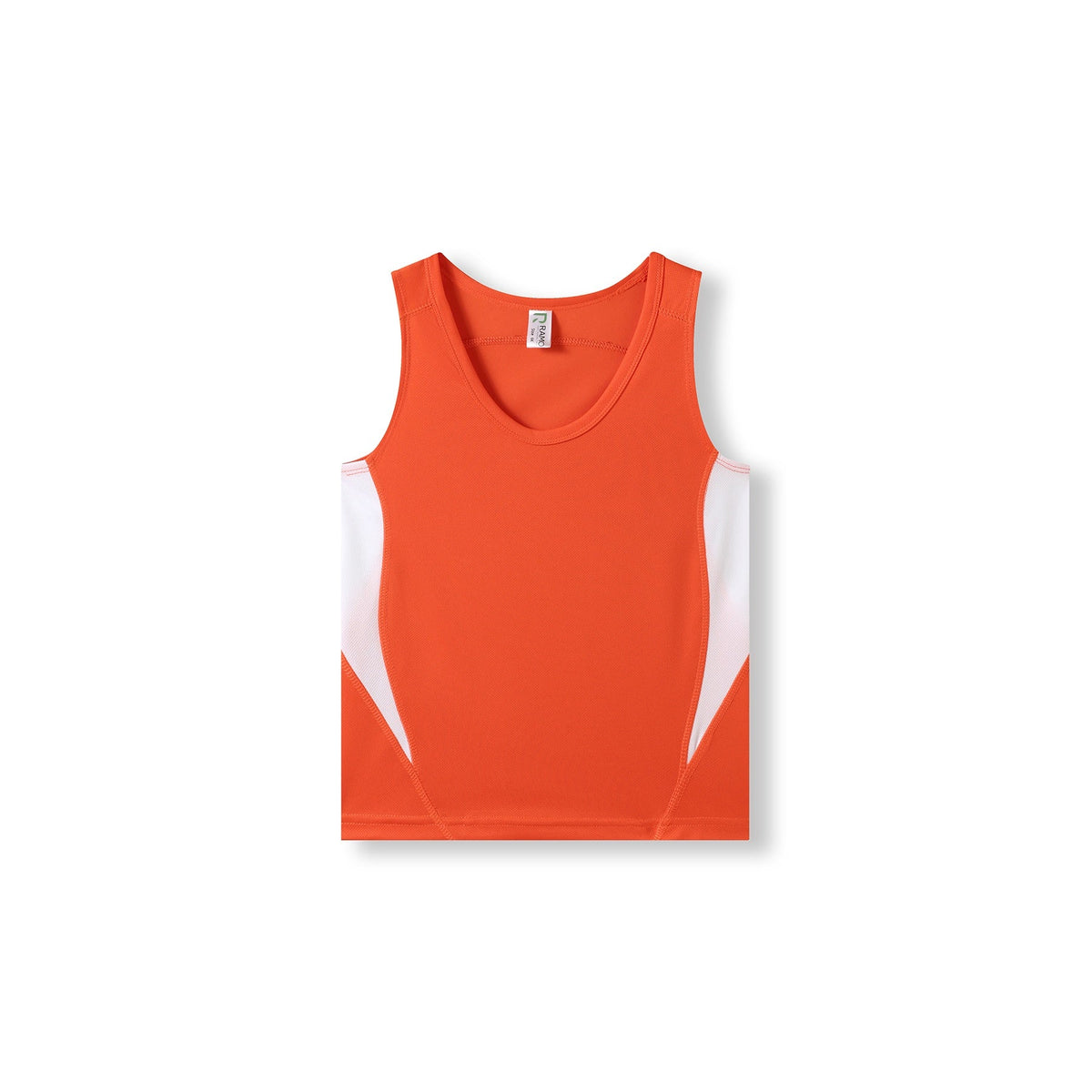 Kids Accelerator Cool-Dry Singlet - Orange/White - Front