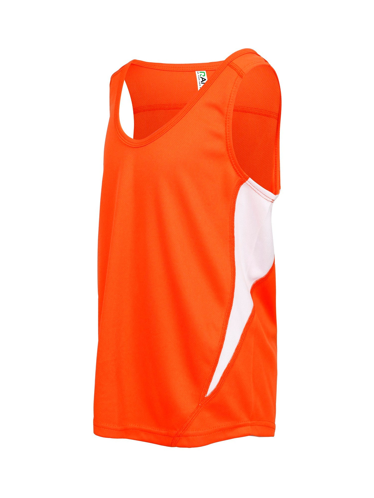 Kids Accelerator Cool-Dry Singlet - Orange/White - Side
