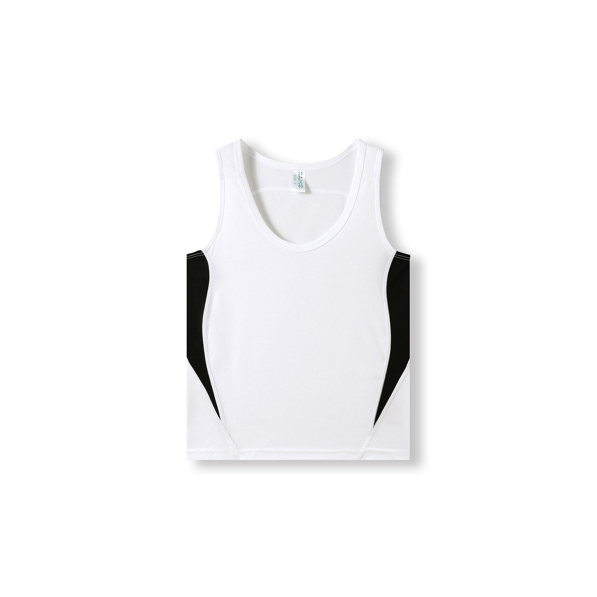 Kids Accelerator Cool-Dry Singlet - White/Black - Front