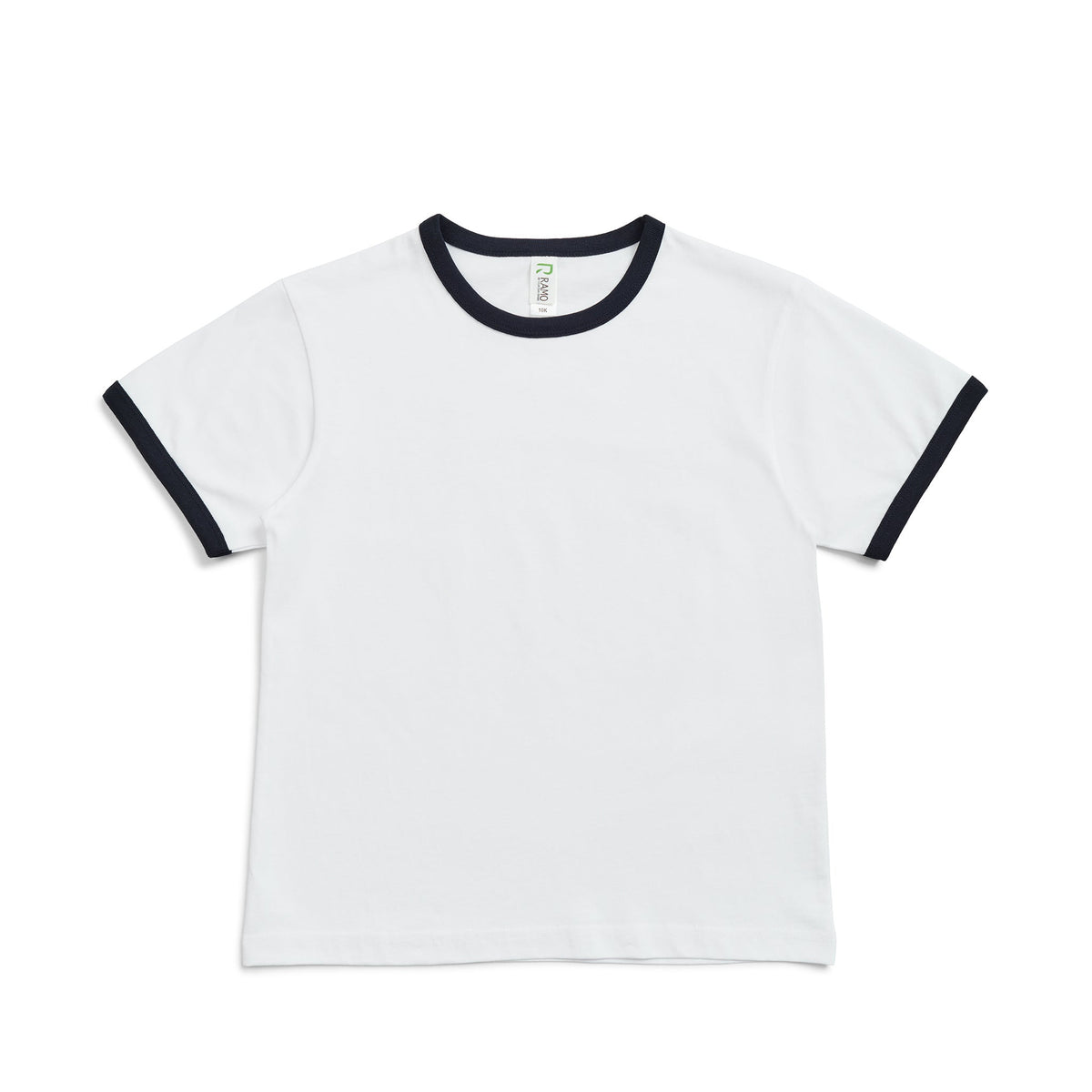 Kids' Ringer Tee - White/Navy - Front