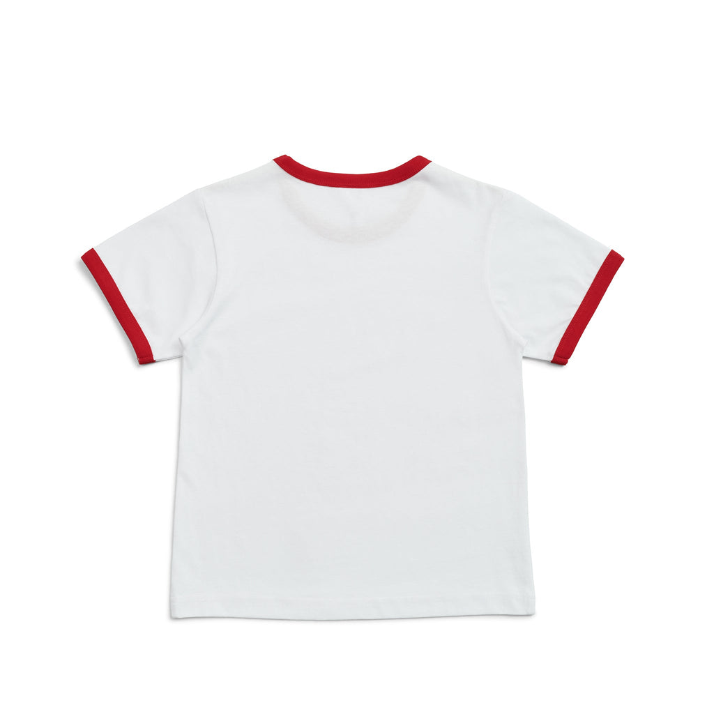 Kids' Ringer Tee - White/Red - Back