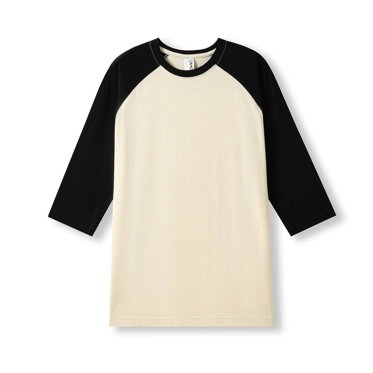 Men's / Unisex 3/4 Sleeve Raglan T-shirt - Bone/Black - Front