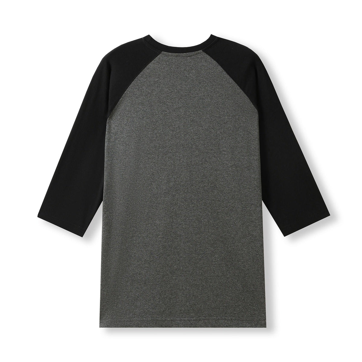 Men's / Unisex 3/4 Sleeve Raglan T-shirt - Dark Marl/Black - Back